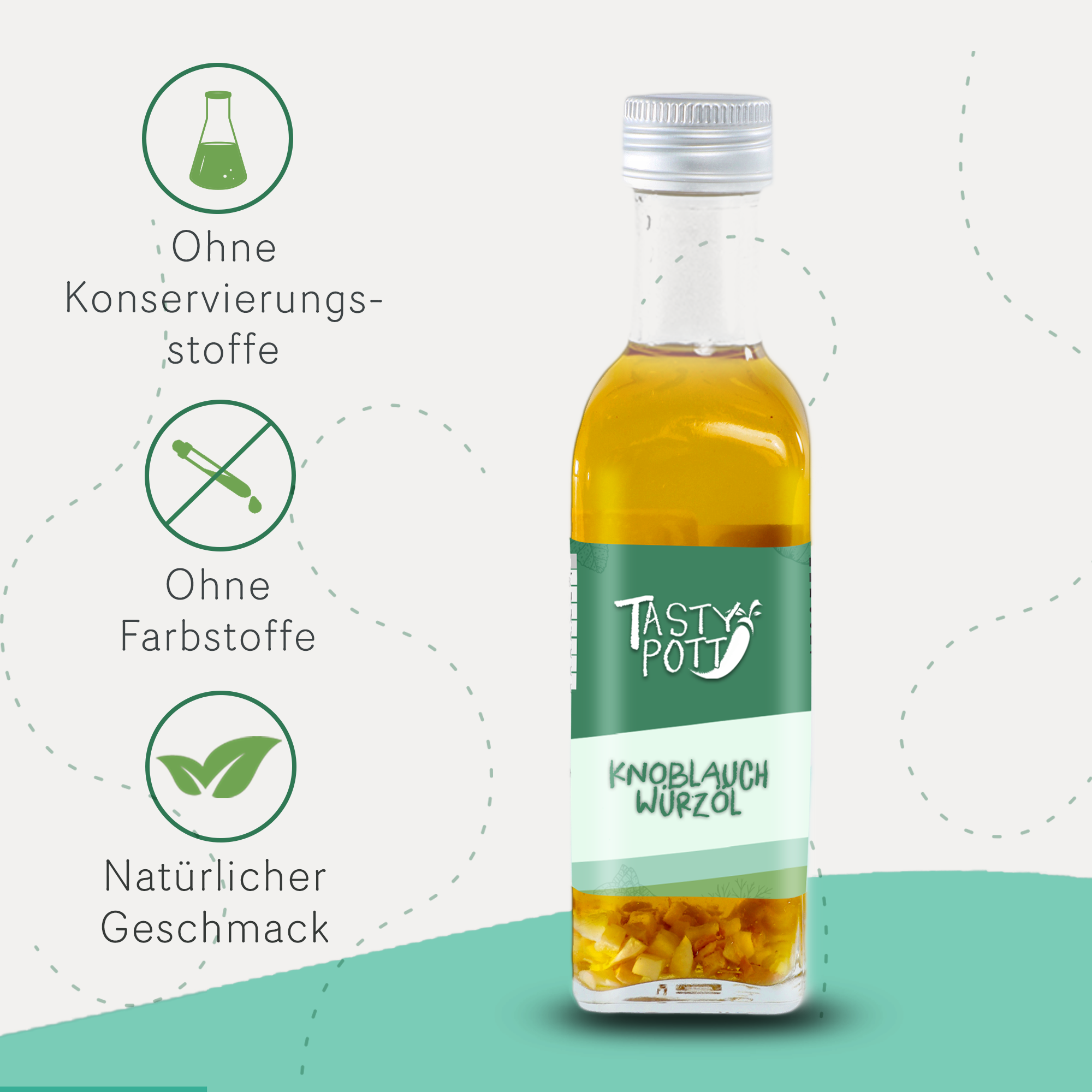 Knoblauch Würzöl - Knoblauchöl - 100ml Flasche von Tasty Pott