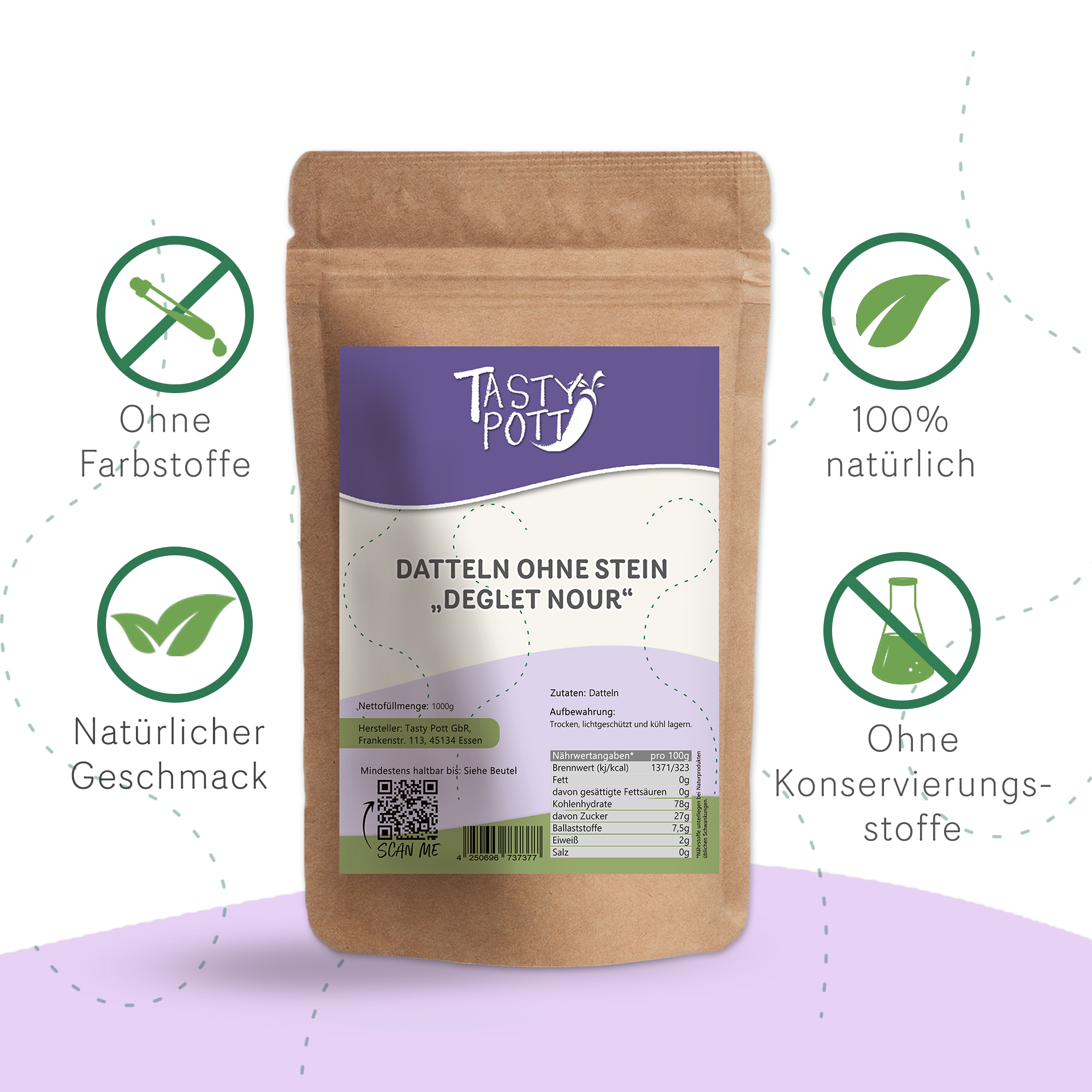 Deglet Nour Datteln getrocknet & entsteint 1kg