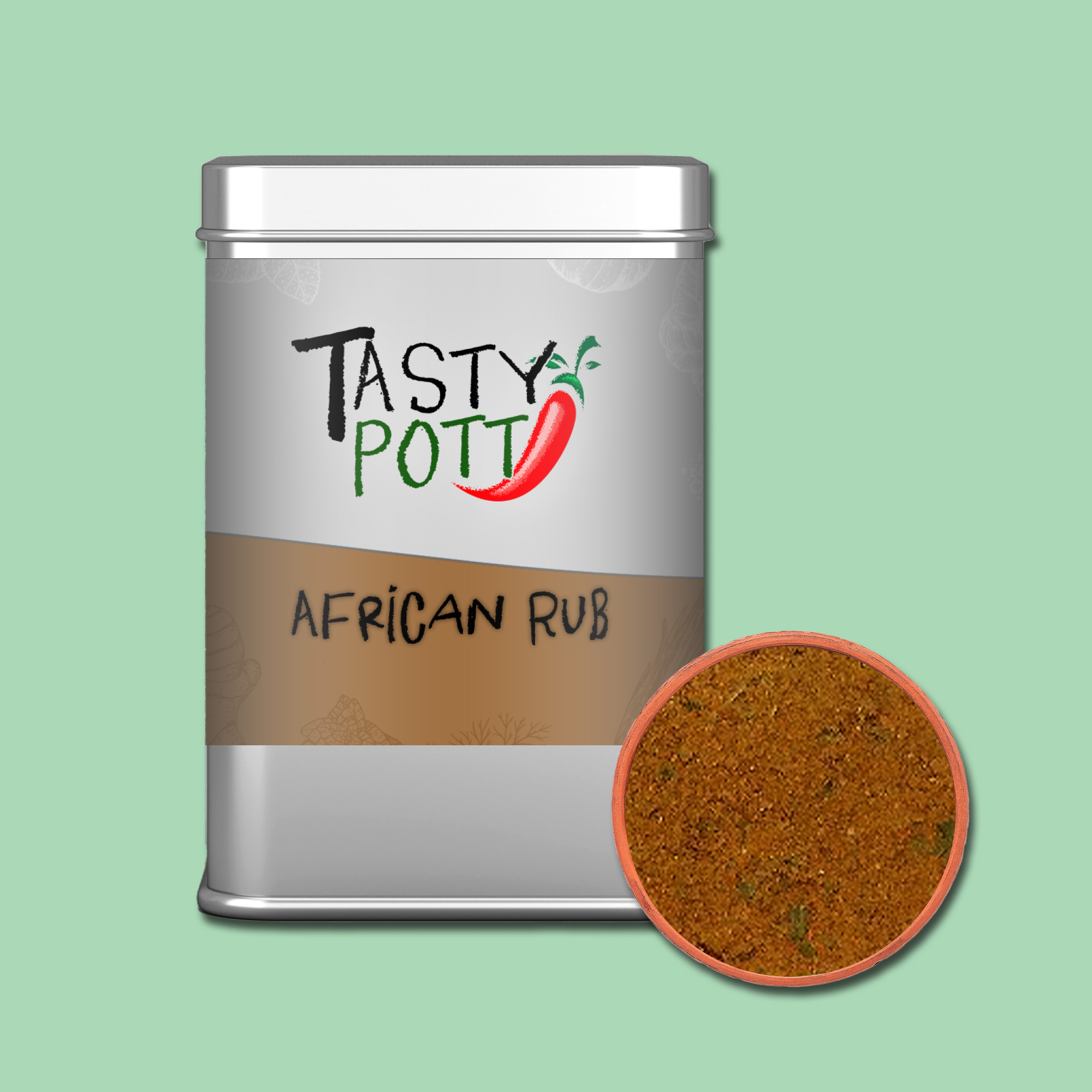 African Rub – Die exotische Gewürzmischung von Tasty Pott - 70 Gramm Dose African Rub – Die exotische Gewürzmischung von Tasty Pott - 70 Gramm Dose