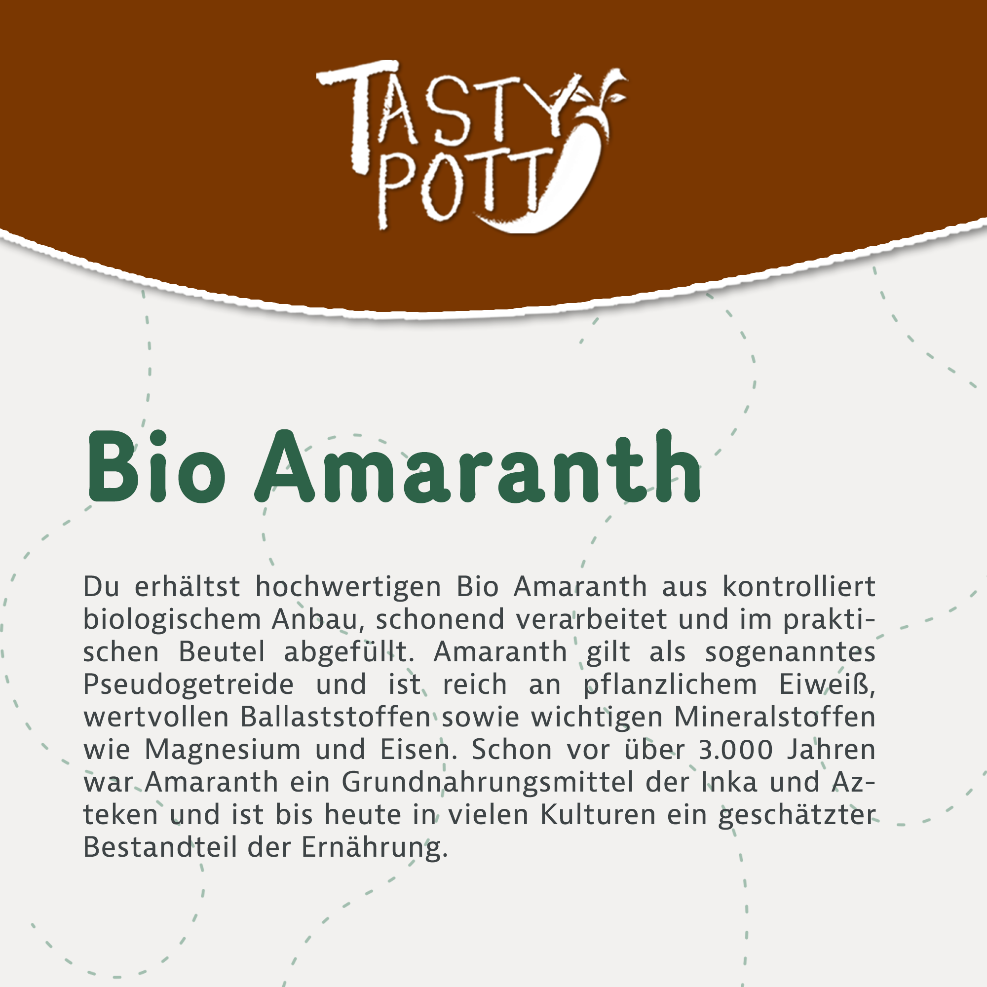 Tasty Pott Bio Amaranth Vollkorn 1Kg