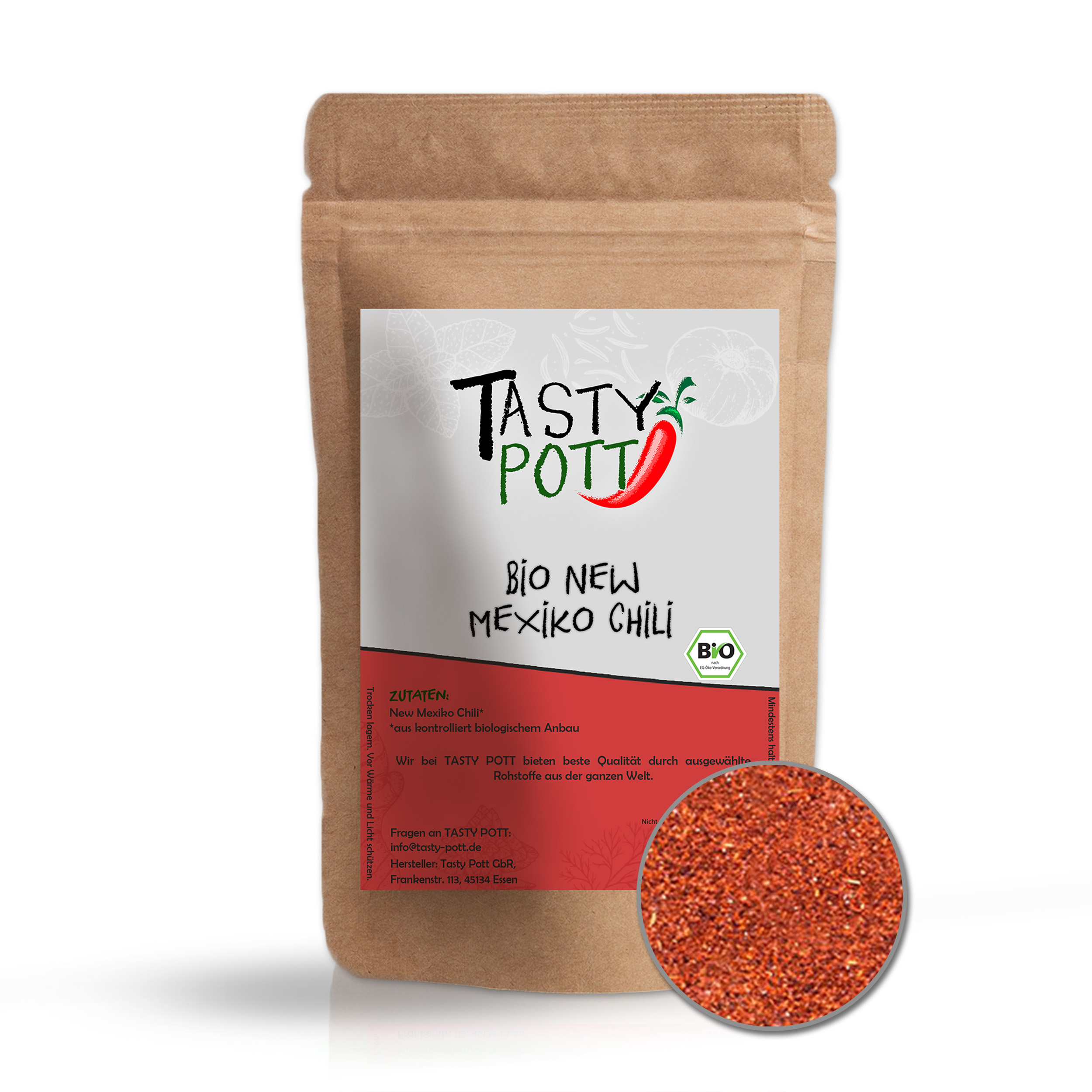 Bio Chili Pulver New Mexiko Nachfüllbeutel 