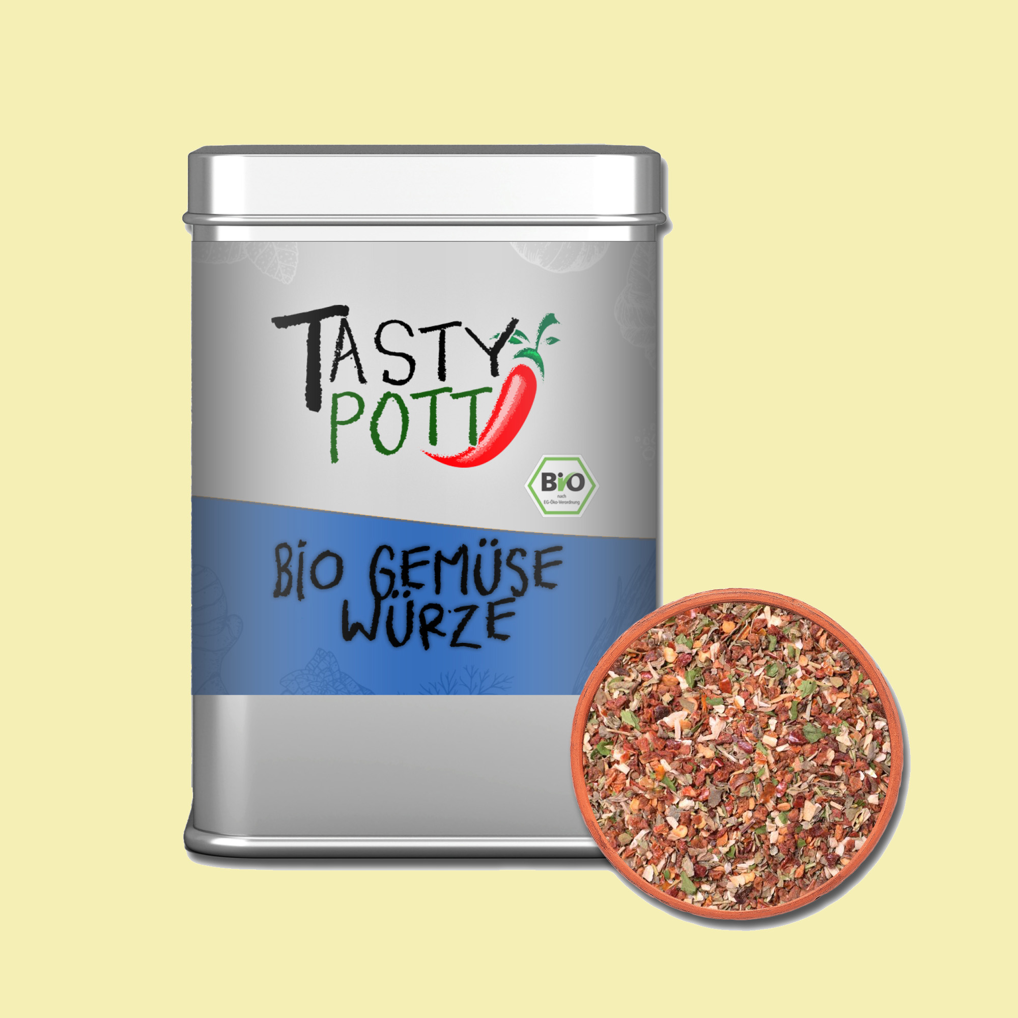 Bio Gemüse Würze - Gewürz für Gemüse - 70g Dose von Tasty Pott Bio Gemüse Würze - Gewürz für Gemüse - 70g Dose von Tasty Pott