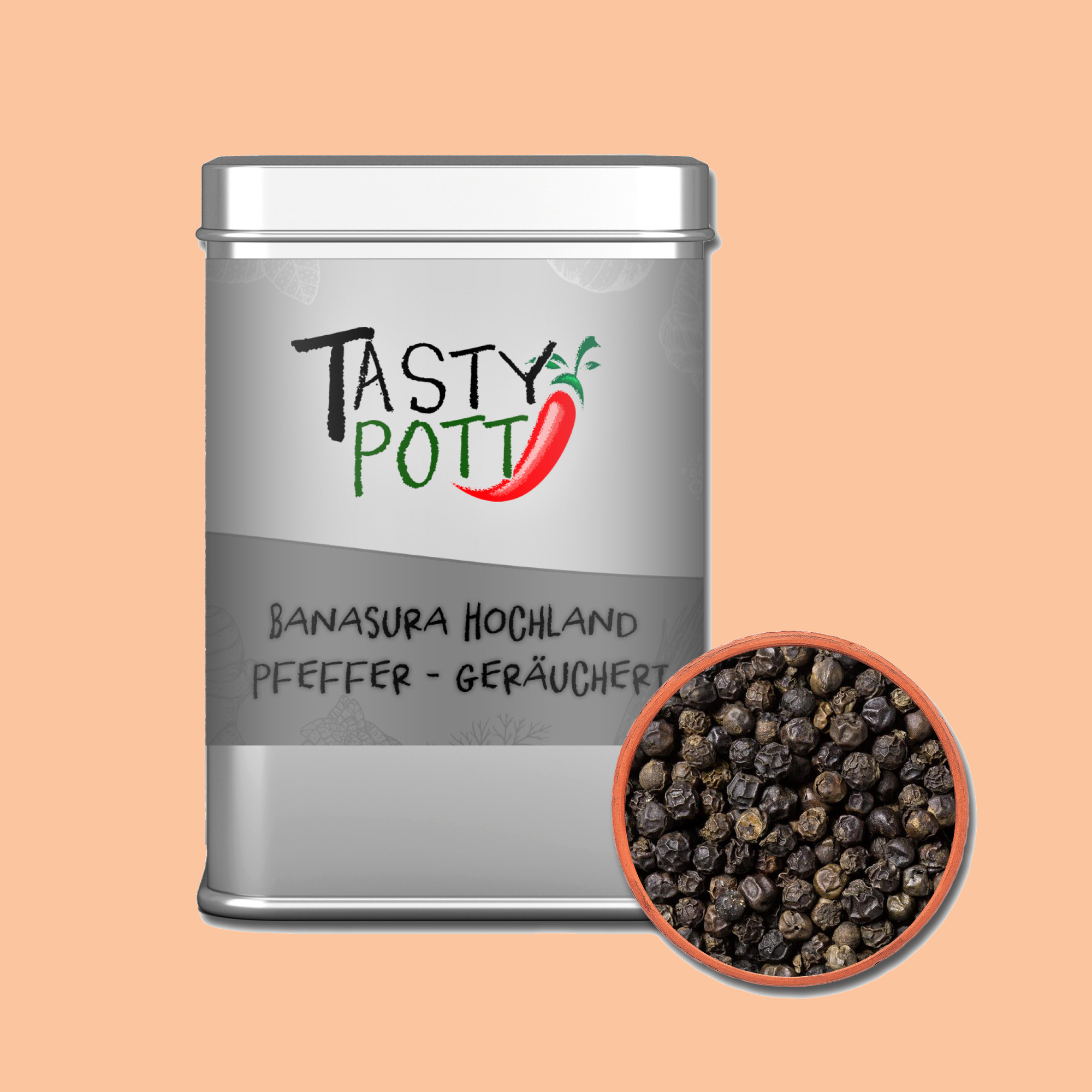 Banasura Pfeffer - Banasura Hochlandpfeffer geräuchert 80g Dose - Tasty Pott Banasura Pfeffer - Banasura Hochlandpfeffer geräuchert 80g Dose - Tasty Pott