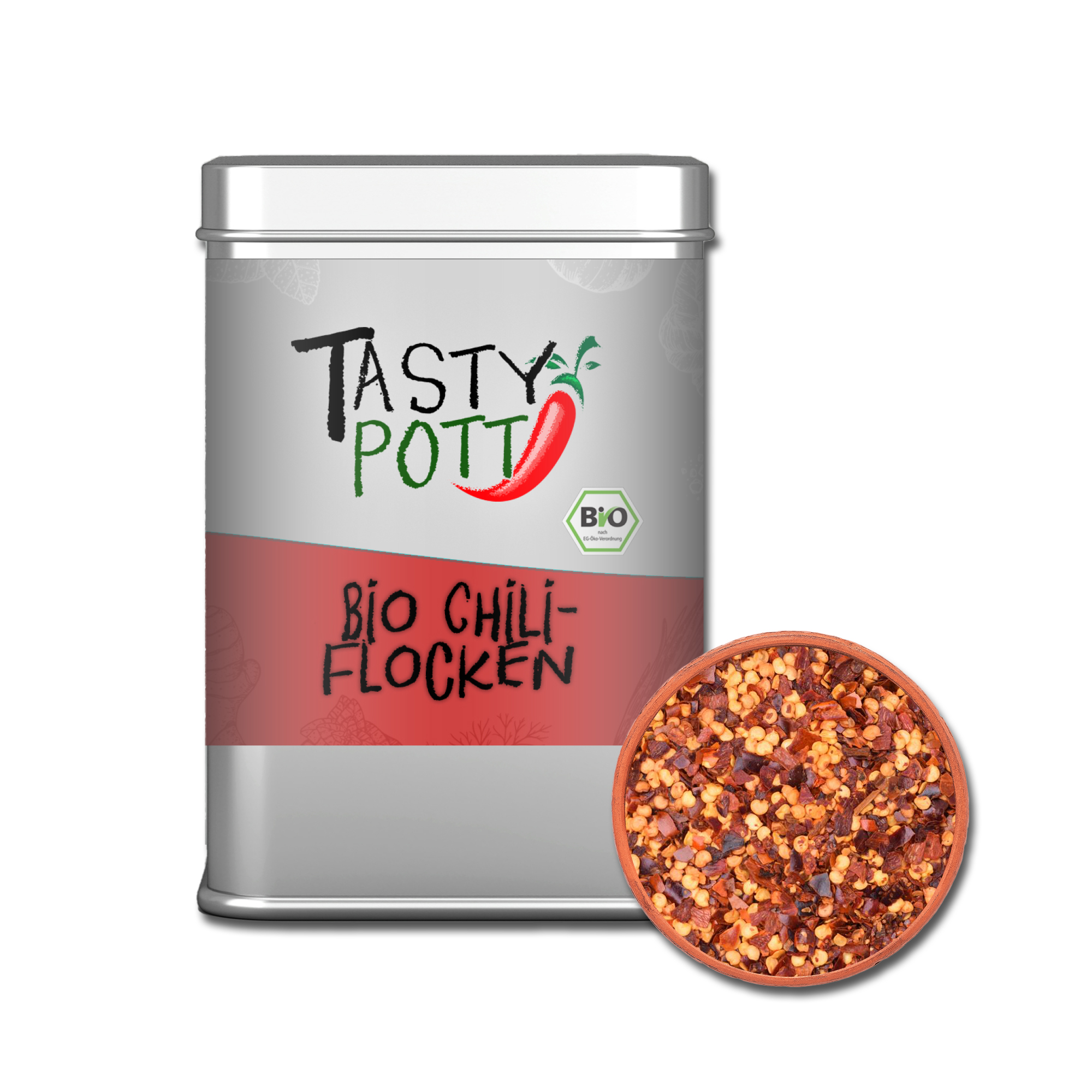 Chiliflocken scharf - Bio Chili Flocken - 50g Tasty Pott Chiliflocken scharf - Bio Chili Flocken - 50g Tasty Pott