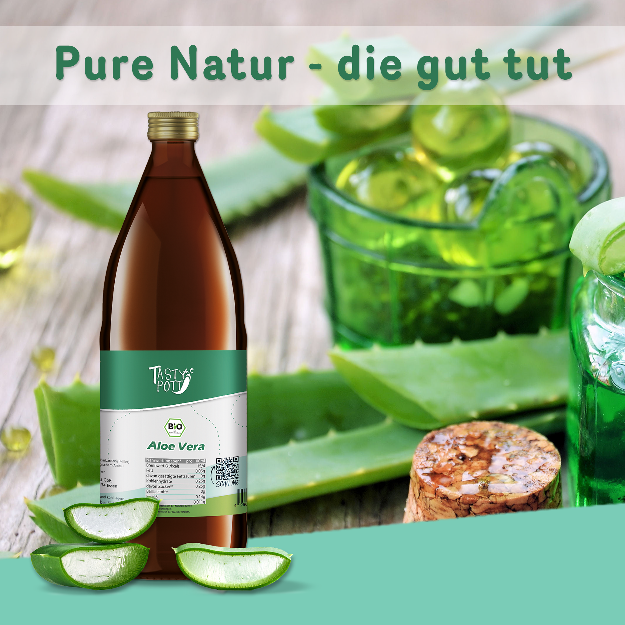 Tasty Pott Bio Aloe Vera 1L - Direktsaft