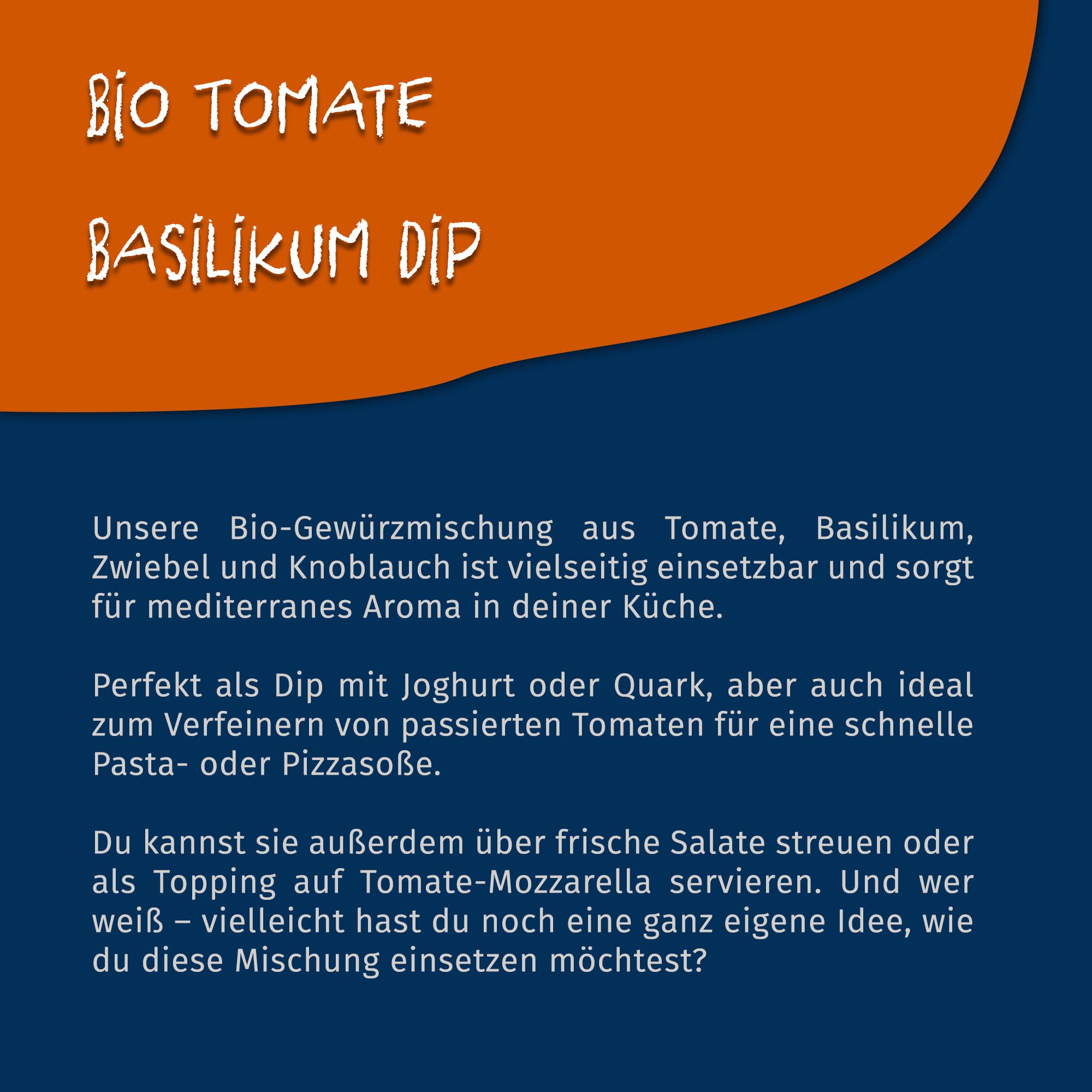 Tasty Pott Bio Tomate Basilikum Dip 75g Kräutermischungen