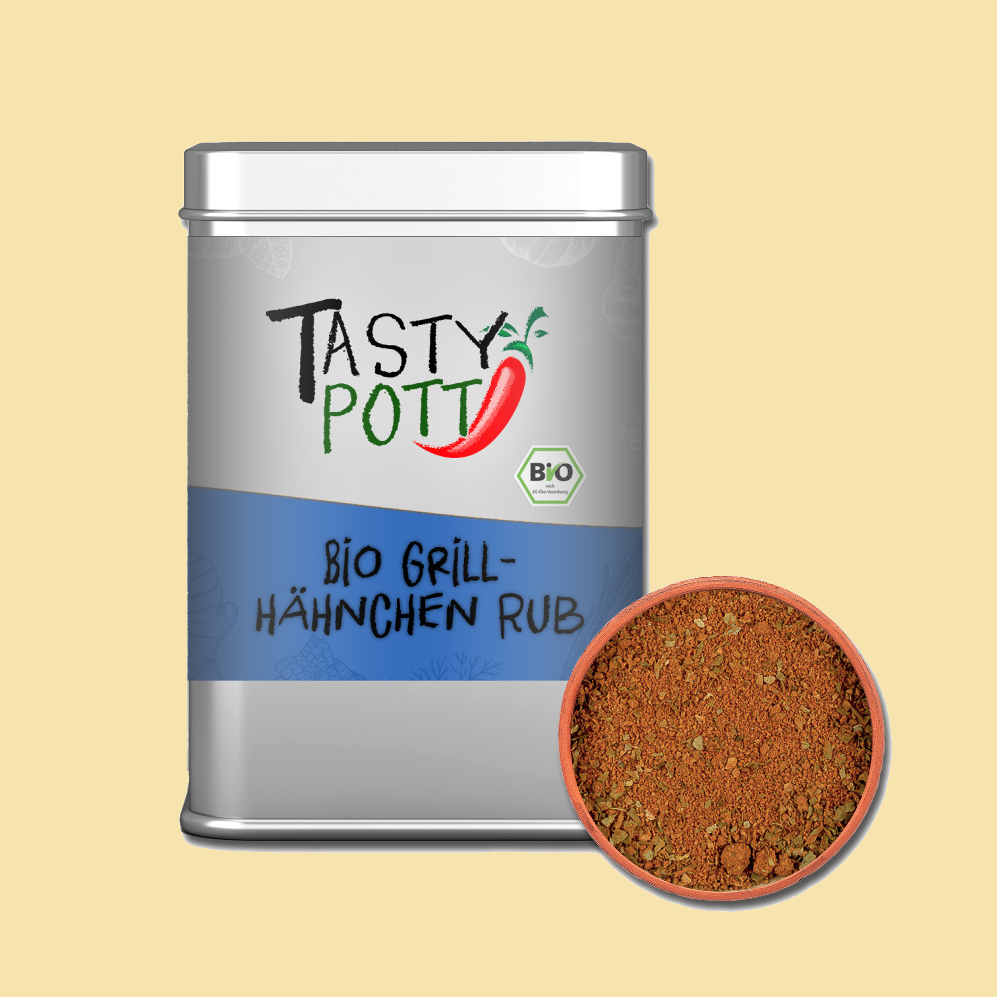 Bio Grillhähnchen Rub - Bio Gewürzmischung - 100g Dose von Tasty Pott