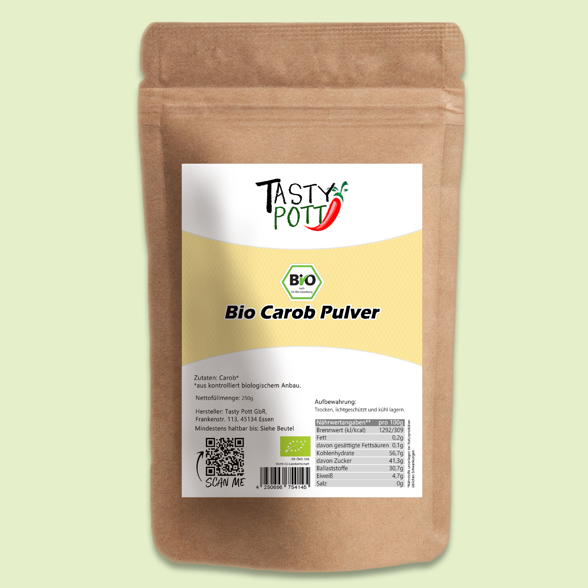 Tasty Pott Bio Carob Pulver Beutel