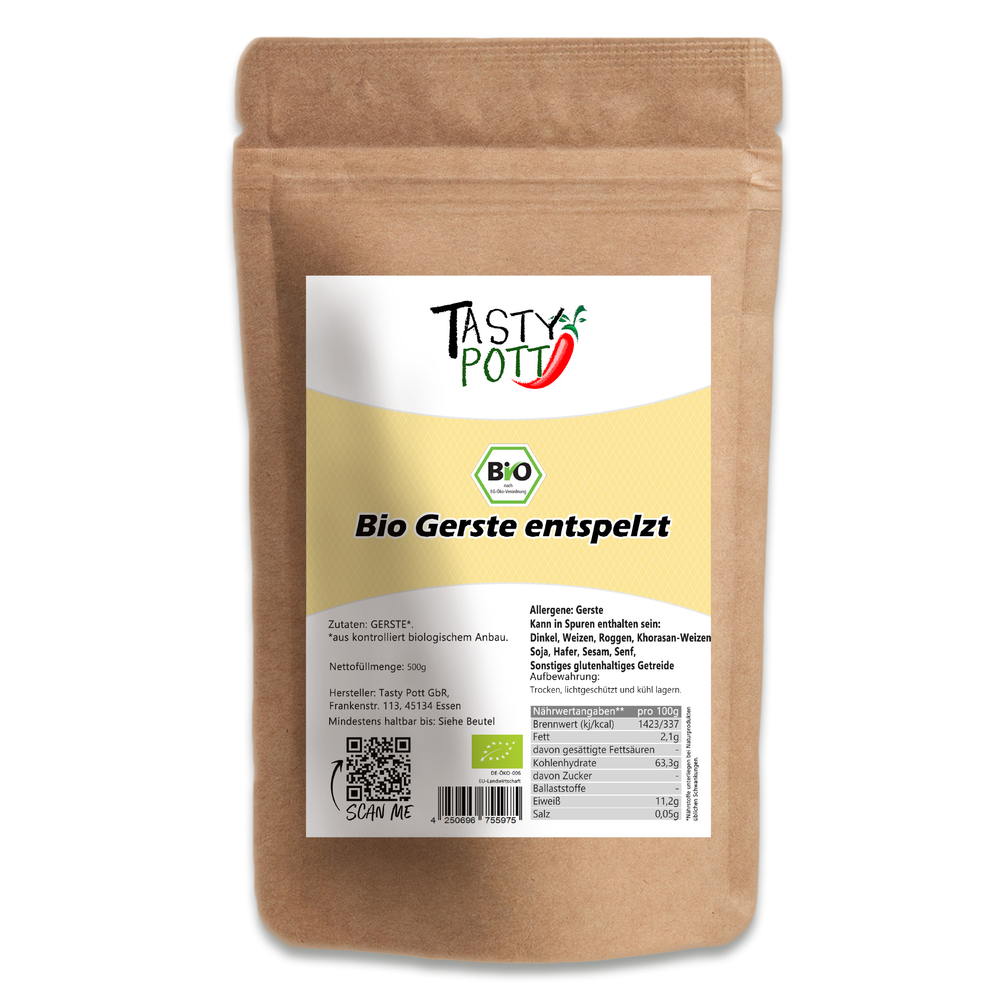 Bio Gerste entspelzt