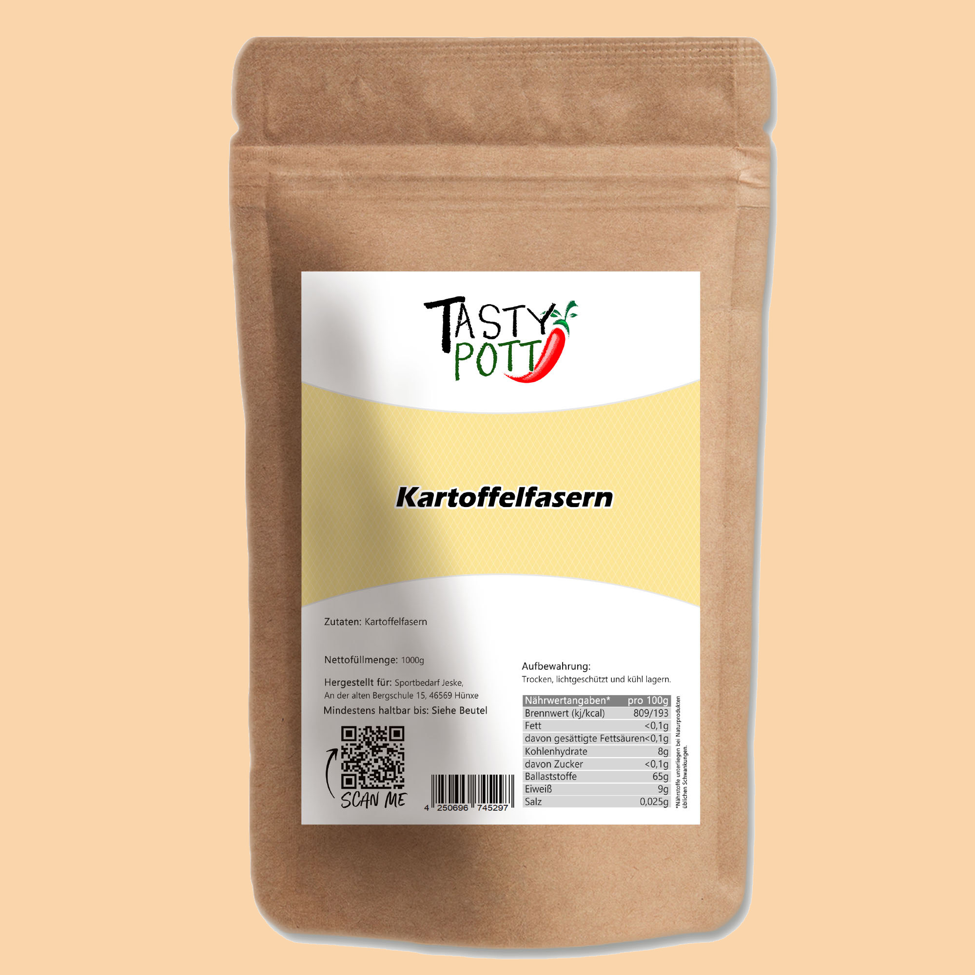 Kartoffelfasern – Ballaststoffreich und Fein Gemahlen im 1kg Beutel von Tasty Pott Kartoffelfasern – Ballaststoffreich und Fein Gemahlen im 1kg Beutel von Tasty Pott