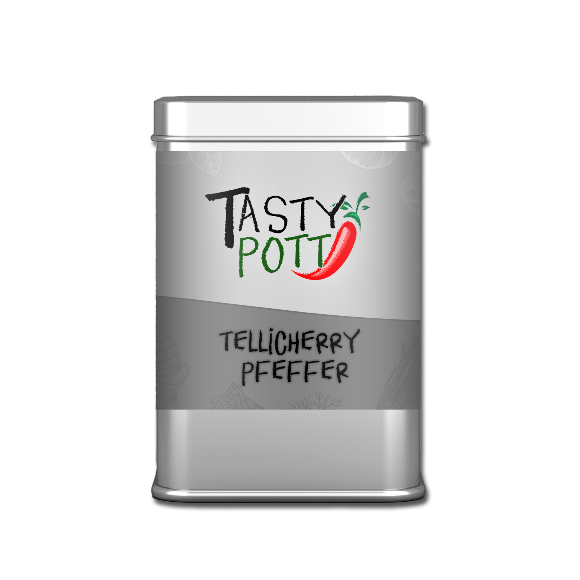 Tellicherry Pfeffer ganz 80g Dose von Tasty Pott Tellicherry Pfeffer ganz 80g Dose von Tasty Pott