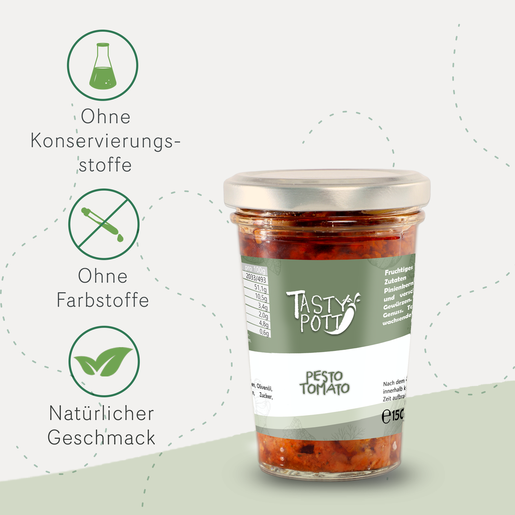 Pesto Tomato - Tomatenpesto  | 150g Glas Tasty Pott  