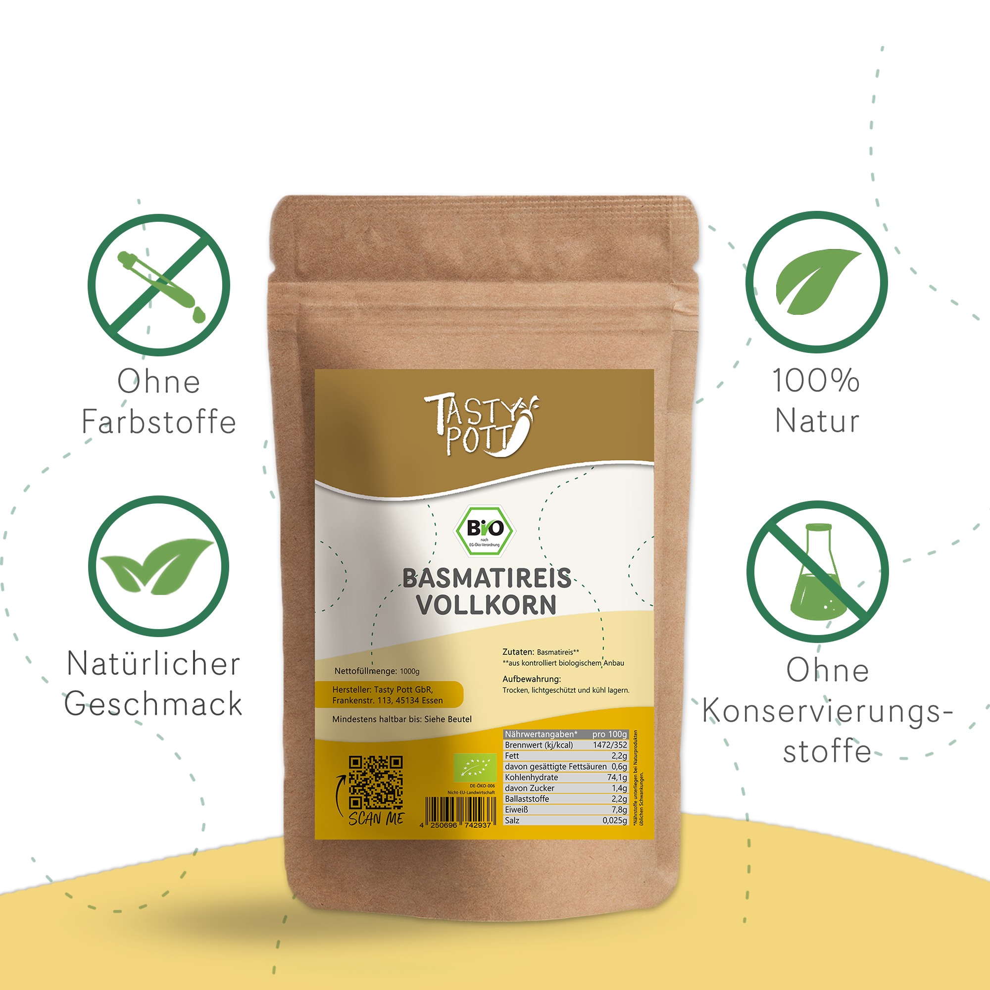 Tasty Pott Bio Basmatireis 1Kg