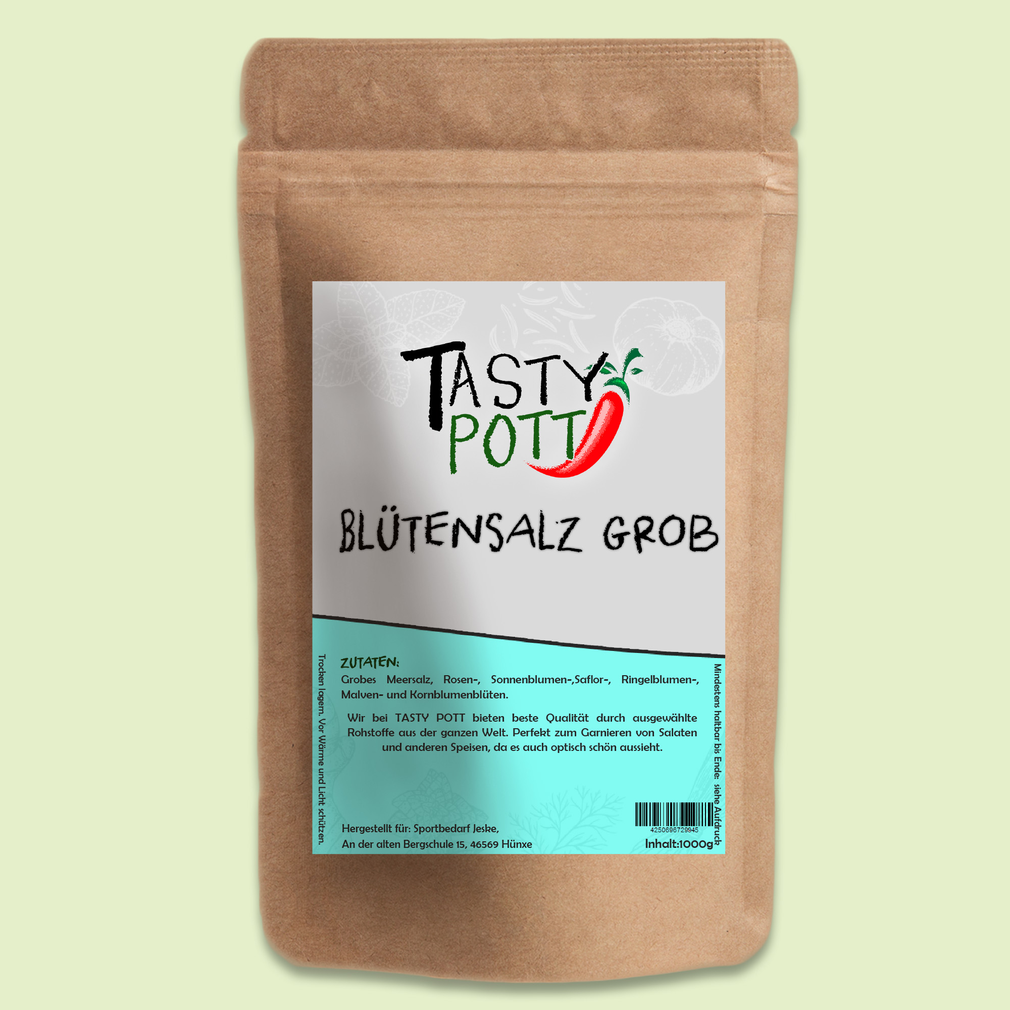 Tasty Pott Grobes Blütensalz - Salzmischung im Beutel Tasty Pott Grobes Blütensalz - Salzmischung im Beutel