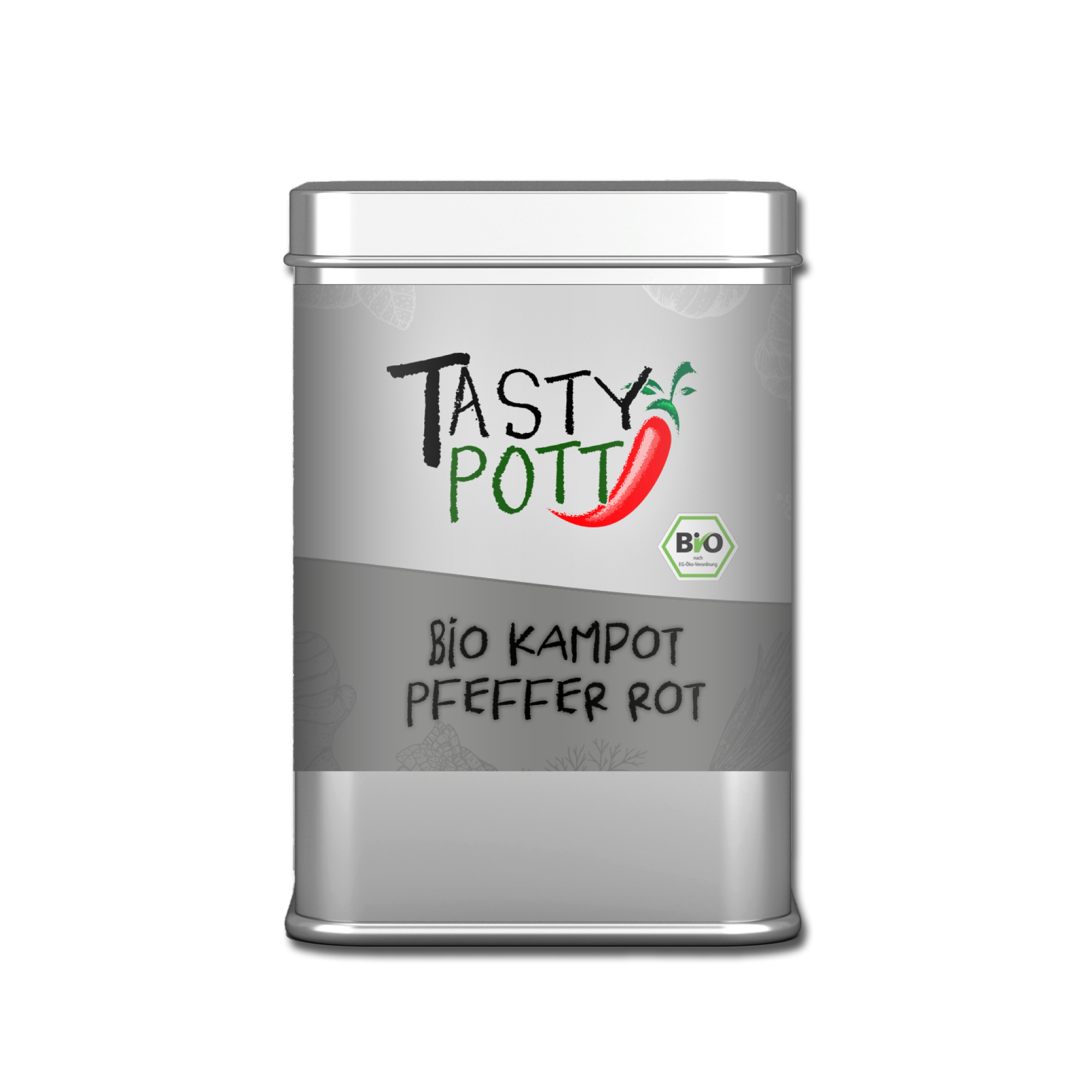 Tasty Pott Bio Kampot Pfeffer - Rote Pfefferkörner fruchtiges Aroma - 70g Dose Tasty Pott  Tasty Pott Bio Kampot Pfeffer - Rote Pfefferkörner fruchtiges Aroma - 70g Dose Tasty Pott