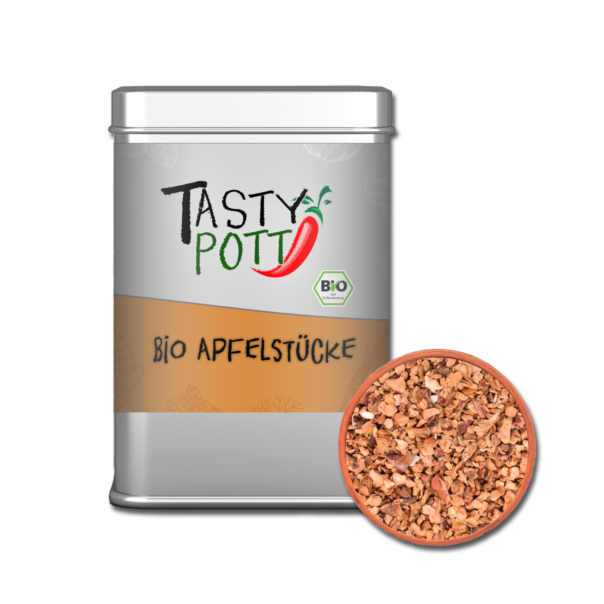 Apfelstücke Bio 3mm – 60g Fruchtstückchen | Tasty Pott Tasty Pott Bio Apfelstücke (3mm) 60g