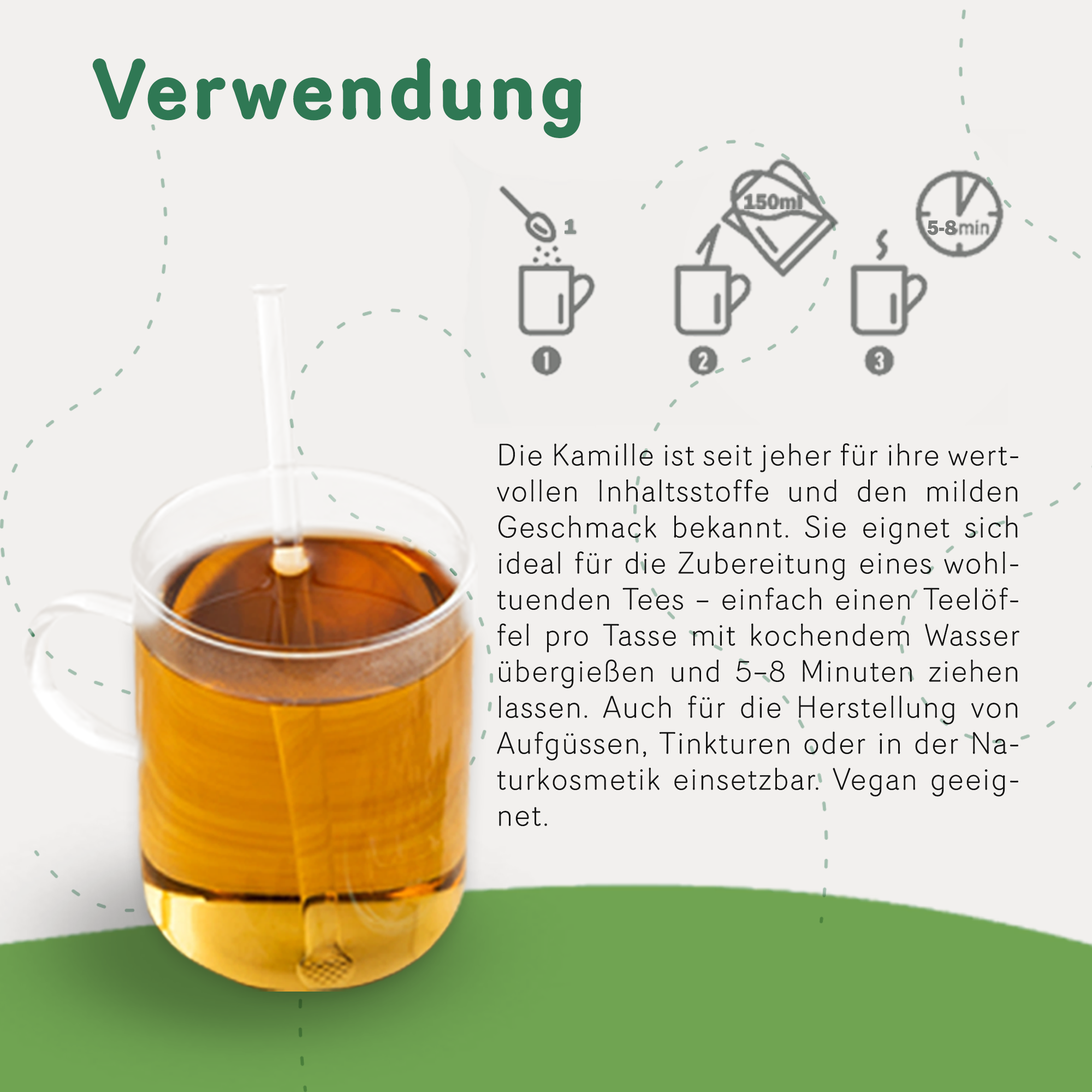 Kamillenblüten getrocknet, Bio - für leckeren Kamillentee | 250g Beutel Tasty Pott 