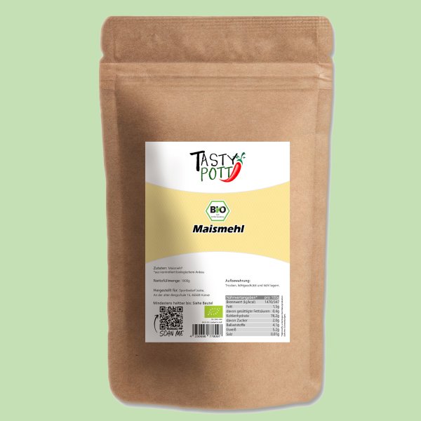 Tasty Pott Bio Maismehl 1000g Beutel