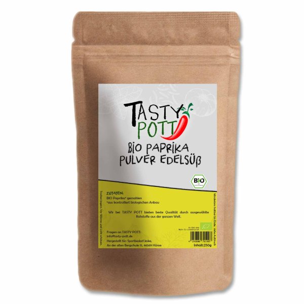 Tasty Pott Bio Paprika Pulver edelsüß - Nachfüllbeutel 250g