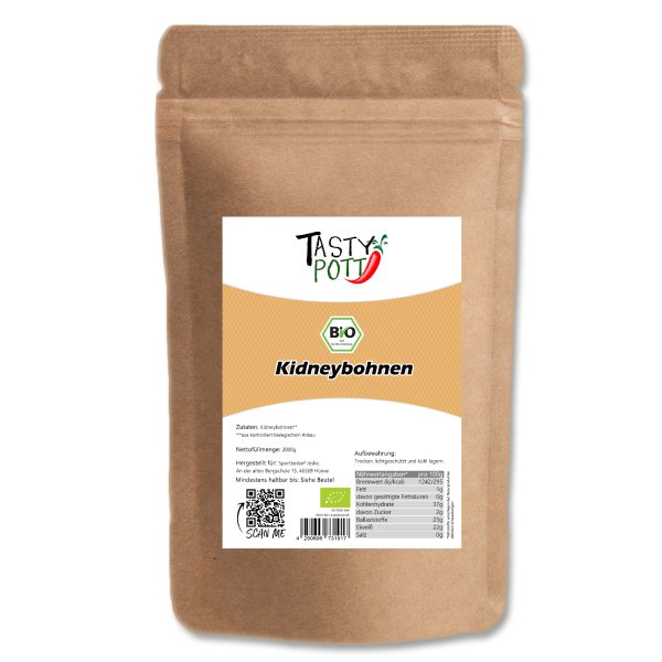Tasty Pott Bio Kidneybohnen 2Kg Vorratsbeutel