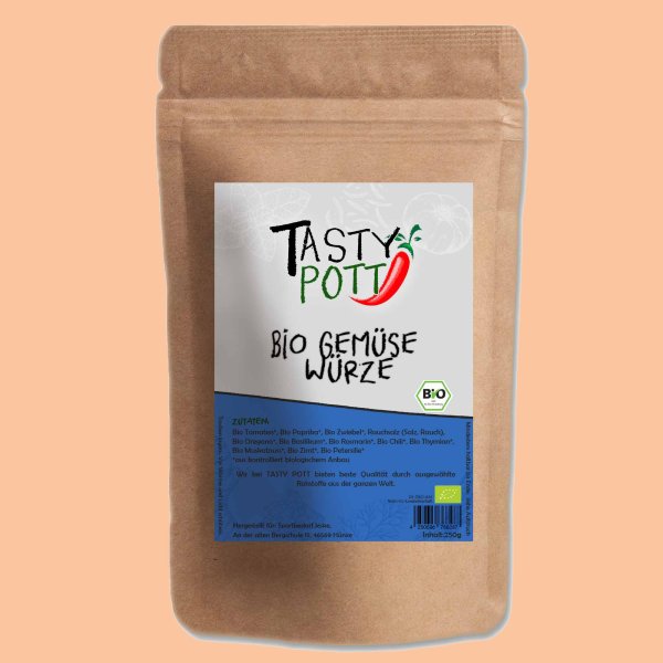 Tasty Pott Bio Gemüse Würze Gewürzmischung Nachfüllbeutel 250g