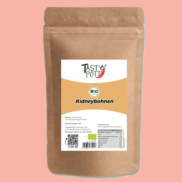 Tasty Pott Bio Kidneybohnen 2Kg Vorratsbeutel