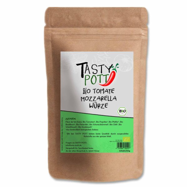 Tasty Pott Bio Tomate Mozzarella Würze Kräutermischungen Nachfüllbutel 250g