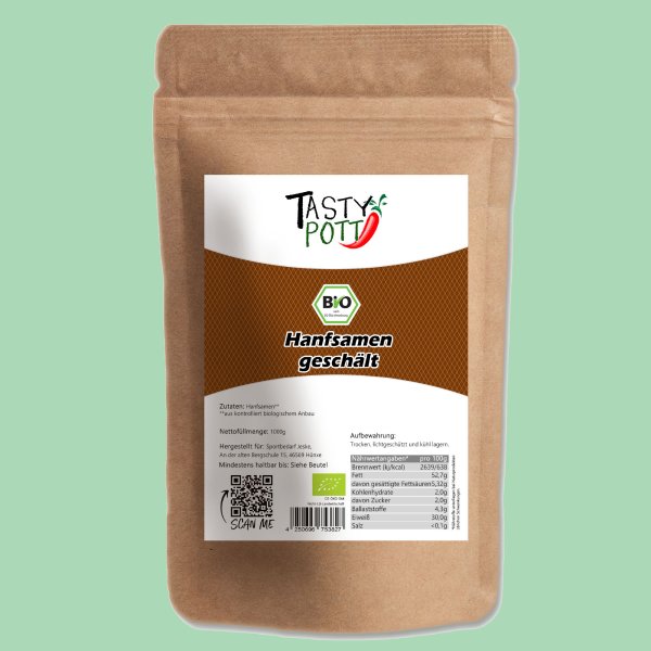 Tasty Pott Bio Hanfsamen - geschält - 1Kg