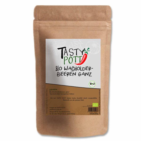 Tasty Pott Bio Wacholderbeeren - ganz - Nachfüllbutel 250g
