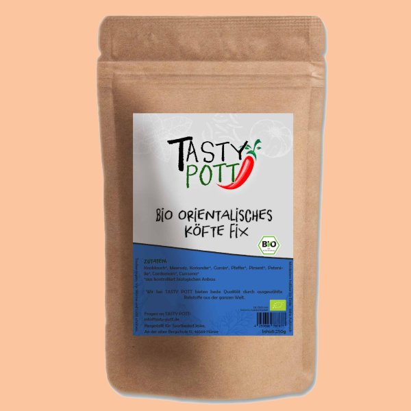 Tasty Pott Bio orientalisches Köfte Fix Gewürzmischung Nachfüllbeutel 250g