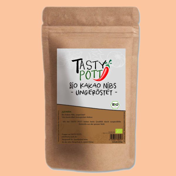 Tasty Pott Bio Kakao Nibs Nachfüllbeutel 250g