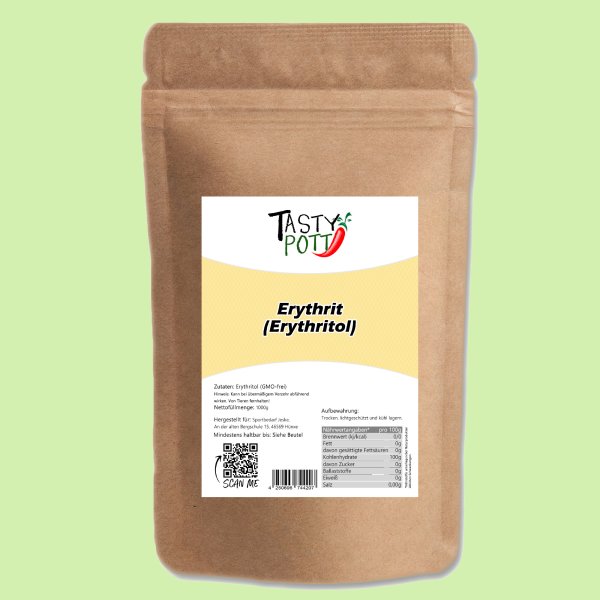 Tasty Pott Erythrit Zuckerersatz 1000g Beutel