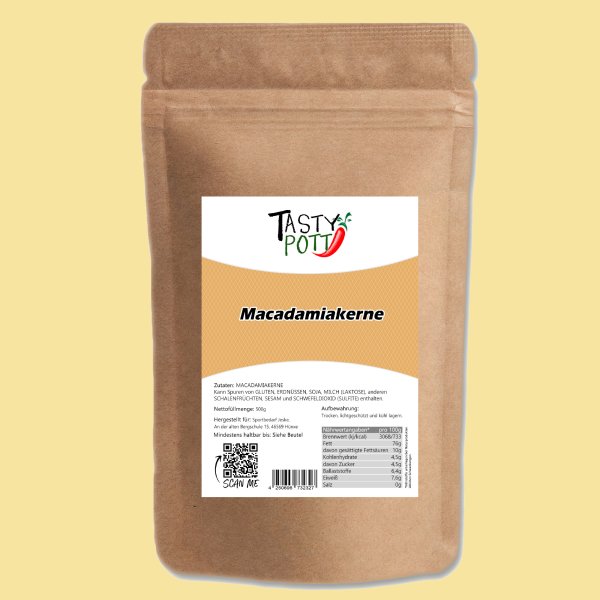 Tasty Pott Macadamia Nüsse 500g