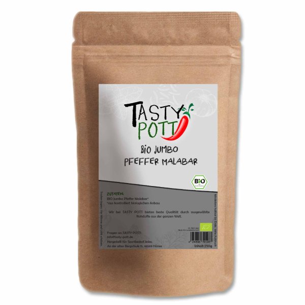 Tasty Pott Bio Jumbo Malabar Pfeffer Nachfüllbeutel 250g