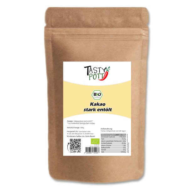 Tasty Pott Bio Kakao, STARK entölt 1Kg