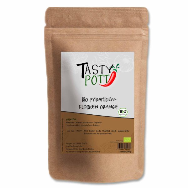Tasty Pott Bio Pyramidenflocken - Orange - Nachfüllbeutel 200g