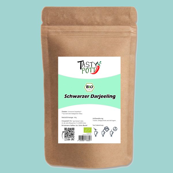 Tasty Pott Bio Schwarzer Darjeeling Tee 250g Beutel