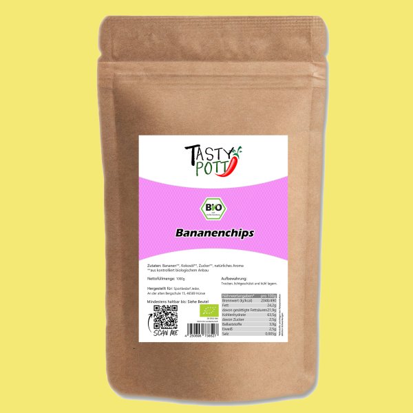 Tasty Pott Bio Bananenchips 1Kg