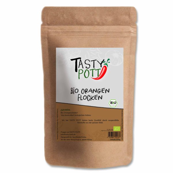 Tasty Pott Bio Orangenflocken (Schale) Nachfüllbutel 250g