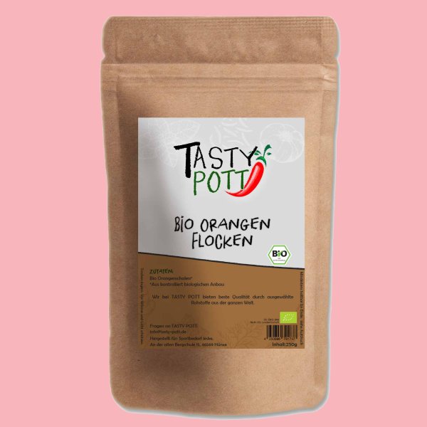 Tasty Pott Bio Orangenflocken (Schale) Nachfüllbutel 250g