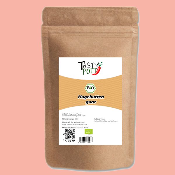 Tasty Pott Bio Hagebutten ganz - getrocknet 1000g