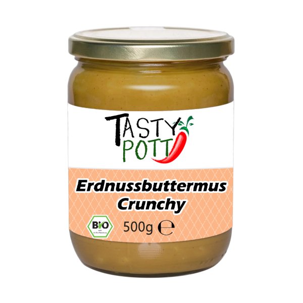 Tasty Pott Bio Erdnussbuttermus Crunchy 500g